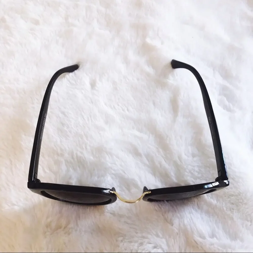 Mya Black & Gold Round Fashion Sunglasses